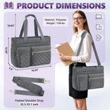 SDYSM Teacher Tote Bag 15.6 inch Laptop Bag Work Bags for Women Nurse Tote Professional Computer Messenger Shoulder Bags Laptop Briefcase for Office, College, Nursing, Grey
