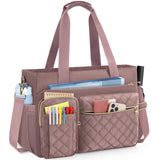 SDYSM Teacher Tote Bag 15.6 inch Laptop Bag Work Bags for Women Nurse Tote Professional Computer Messenger Shoulder Bags Laptop Briefcase for Office, College, Nursing, Dusty Pink