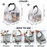 Sea Team 2 - Pack Waterproof Travel Toiletry Bag, Makeup Organizer & Storage Pouch - Clear EVA Material, Large Opening, Portable Handle for Travel, Gym, Swimming, Daily Use