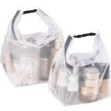 Sea Team 2 - Pack Waterproof Travel Toiletry Bag, Makeup Organizer & Storage Pouch - Clear EVA Material, Large Opening, Portable Handle for Travel, Gym, Swimming, Daily Use