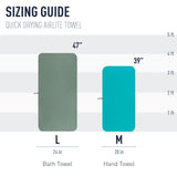 Sea to Summit AirLite Towel, Ultralight Camping and Travel Towel, Large (24 x 47 inches), Moonlight Blue