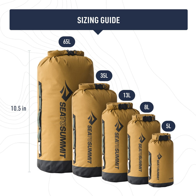 Sea to Summit Big River Dry Bag, Heavy - Duty Dry Storage, 20 Liter, Gold Brown