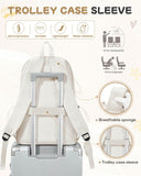 SEAFEW Beige School Backpack for Girls Women Waterproof High School Book Bag Cute Backpack for Men Teens Boys, Lightweight Simple Middle School Back Pack Daypack
