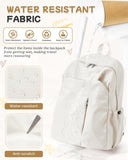 SEAFEW Beige School Backpack for Girls Women Waterproof High School Book Bag Cute Backpack for Men Teens Boys, Lightweight Simple Middle School Back Pack Daypack