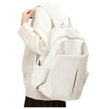 SEAFEW Beige School Backpack for Girls Women Waterproof High School Book Bag Cute Backpack for Men Teens Boys, Lightweight Simple Middle School Back Pack Daypack