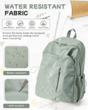 SEAFEW Green Backpack for Girls Women Waterproof High School Book Bag Cute Backpack for Men Teens Boys, Lightweight Simple Middle School Back Pack Daypack