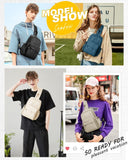 SEAFEW Sling Crossbody Bag for Men Women, Tactical Backpack Shoulder Daypack Mini Anti - Theft Motorcycle Chest Bags, Small One Strap Backpack for Casual Travel Hiking Outdoor Sports Off White