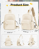 SEAFEW Sling Crossbody Bag for Men Women, Tactical Backpack Shoulder Daypack Mini Anti - Theft Motorcycle Chest Bags, Small One Strap Backpack for Casual Travel Hiking Outdoor Sports Off White