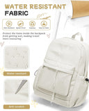 SEAFEW Small Backpack for School Girls Kids Women, Waterproof Bookbag Cute High School Backpack for Men Teen Boys, Lightweight College Back Pack Mochilas Escolares para Casual Daypack Rucksack White