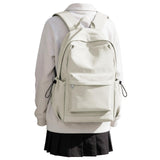 SEAFEW Small Backpack for School Girls Kids Women, Waterproof Bookbag Cute High School Backpack for Men Teen Boys, Lightweight College Back Pack Mochilas Escolares para Casual Daypack Rucksack White
