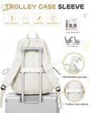 SEAFEW Small Backpack for School Girls Kids Women, Waterproof Bookbag Cute High School Backpack for Men Teen Boys, Lightweight College Back Pack Mochilas Escolares para Casual Daypack Rucksack White