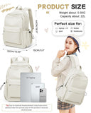 SEAFEW Small Backpack for School Girls Kids Women, Waterproof Bookbag Cute High School Backpack for Men Teen Boys, Lightweight College Back Pack Mochilas Escolares para Casual Daypack Rucksack White