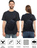 SEAFEW Small Black Sling Crossbody Backpack Shoulder Bag for Men Women, Lightweight One Strap Back Pack Sling Bag Backpack for Hiking Walking Biking Travel Cycling USB Charger Port - Nylon