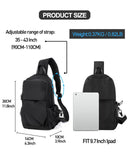 SEAFEW Small Black Sling Crossbody Backpack Shoulder Bag for Men Women, Lightweight One Strap Back Pack Sling Bag Backpack for Hiking Walking Biking Travel Cycling USB Charger Port - Nylon