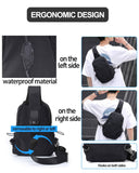 SEAFEW Small Black Sling Crossbody Backpack Shoulder Bag for Men Women, Lightweight One Strap Back Pack Sling Bag Backpack for Hiking Walking Biking Travel Cycling USB Charger Port - Nylon