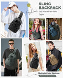 SEAFEW Small Green Sling Crossbody Backpack Shoulder Bag for Men Women - Mini One Strap Sling Bag Fanny Pack Daypack, Waterproof Nylon Chest Bag for Motorcycle Hiking Travel Gym Sport