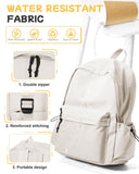 SEAFEW White Backpack for Girls Women Waterproof High School Book Bag Cute Backpack for Men Teens Boys, Lightweight Simple Middle School Back Pack Daypack