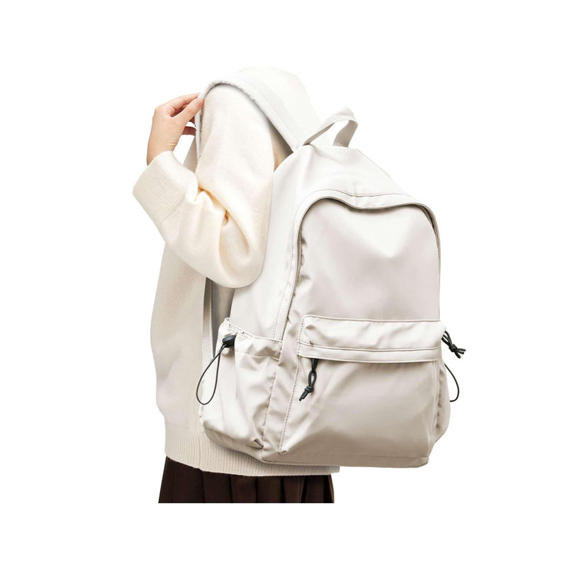 SEAFEW White Backpack for Girls Women Waterproof High School Book Bag Cute Backpack for Men Teens Boys, Lightweight Simple Middle School Back Pack Daypack