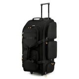 Searock 90L Rolling Duffle Bag with Wheels and Handle, 31” Large Duffle Bag for Travel, Carry On Luggage Duffel Bag with Shoe Compartment, Multi - Pocket, Water Resistant, Black