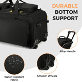 Searock 90L Rolling Duffle Bag with Wheels and Handle, 31” Large Duffle Bag for Travel, Carry On Luggage Duffel Bag with Shoe Compartment, Multi - Pocket, Water Resistant, Black
