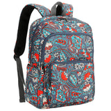 Searock Quilted Backpack for Women, Floral Backpack for Girls, Cotton Lightweight Bookbag for Travel, Work Orange