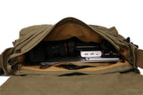Sechunk Canvas Leather Messenger Bag Shoulder Cross Body Men Military Travel Laptop Camera Purse small - 13‘’