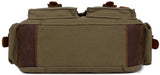 Sechunk Canvas Leather Messenger Bag Shoulder Cross Body Men Military Travel Laptop Camera Purse small - 13‘’