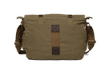 Sechunk Canvas Leather Messenger Bag Shoulder Cross Body Men Military Travel Laptop Camera Purse small - 13‘’