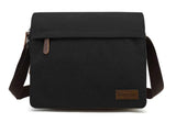 Sechunk Large Vintage Canvas Messenger Cross body bag Shoulder bag (Black, large)