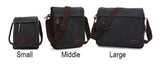 Sechunk Large Vintage Canvas Messenger Cross body bag Shoulder bag (Black, large)
