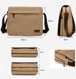 Sechunk Large Vintage Canvas Messenger Cross body bag Shoulder bag (Black, large)