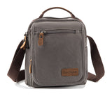 Sechunk Small Canvas Messenger Bag For Men Women Ipad Outdoor Leisure (grey)