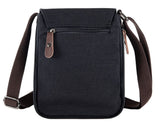 Sechunk Small Vintage Canvas Messenger Cross body bag Shoulder bag (Black, small)