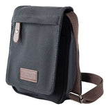 Sechunk Small Vintage Canvas Messenger Cross body bag Shoulder bag (Black, small)