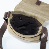 Sechunk Small Vintage Canvas Messenger Cross body bag Shoulder bag (Black, small)