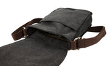 Sechunk Small Vintage Canvas Messenger Cross body bag Shoulder bag (Black, small)