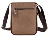 Sechunk Small Vintage Canvas Messenger Cross body bag Shoulder bag (Coffee, small)