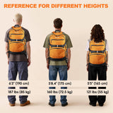 Seektop 40L Foldable Hiking Backpack for Women Men Lightweight Packable Travel Backpack Carry on Flight Approved for Outdoor Camping Sport Leisure (Orange)