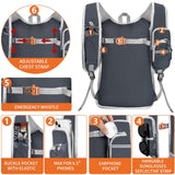 Seektop Expandable Small Hiking Backpack 12L - 15L Lightweight Packable Waterproof Daypack with Phone Pocket for Women Men