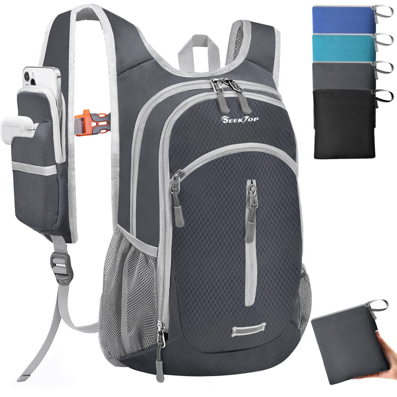 Seektop Expandable Small Hiking Backpack 12L - 15L Lightweight Packable Waterproof Daypack with Phone Pocket for Women Men