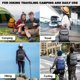 Seektop Lightweight Travel Backpack for Men Women, Multiple Pockets 40L Hiking Backpack Foldable Carry on Backpack for Outdoor Camping Sport Leisure (Black)