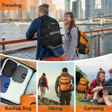 Seektop Lightweight Travel Backpack for Men Women, Multiple Pockets 40L Hiking Backpack Foldable Carry on Backpack for Outdoor Camping Sport Leisure (Black)