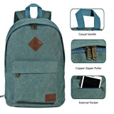 seemeroad Canvas College Laptop Backpack, Durable Rucksack Travel Notebook Bag Backpack Book Bag for Men Women Turquoise Factory Directly