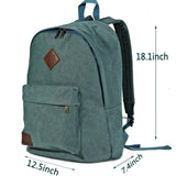 seemeroad Canvas College Laptop Backpack, Durable Rucksack Travel Notebook Bag Backpack Book Bag for Men Women Turquoise Factory Directly