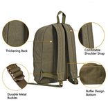 seemeroad Durable Canvas College Rucksack Laptop Excursion Backpack Travel Notebook School Backpack Bookbag For Men Women Military Green Factory Directly
