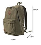 seemeroad Durable Canvas College Rucksack Laptop Excursion Backpack Travel Notebook School Backpack Bookbag For Men Women Military Green Factory Directly