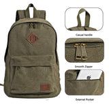 seemeroad Durable Canvas College Rucksack Laptop Excursion Backpack Travel Notebook School Backpack Bookbag For Men Women Military Green Factory Directly