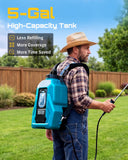 SEESII Backpack Sprayer Battery Powered, Leak - Proof 5 - Gallon, Dual Battery Electric Sprayer with Telescopic Brass Wand & 7 Nozzles, 100 PSI Adjustable Pressure for Weed Lawn Garden Pest Control