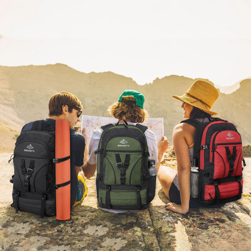 SEMSTY Hiking Backpack, 30L/40L/50L Expandable Hiking Backpack for Men and Women, Travel Camping Backpack Flight Approved