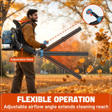SENIX 49 cc Gas Leaf Blower, 4 - Cycle Backpack Leaf Blower,Up to 600 CFM and 200 MPH, Variable Speed & Cruise Control, 18N Powerful Blowing Force (BLB4QL - M)
